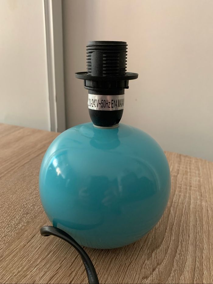 Lampe boule bleue sans abat jour - photo numéro 2