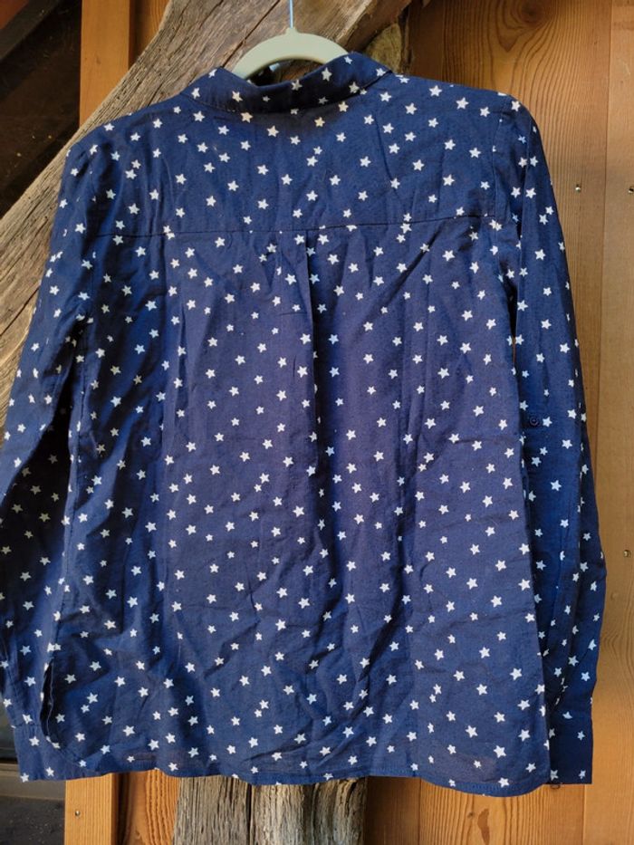 Superbe chemise manches longues Zara Girls, marine à étoiles blanches, 13/14 ans - photo numéro 4