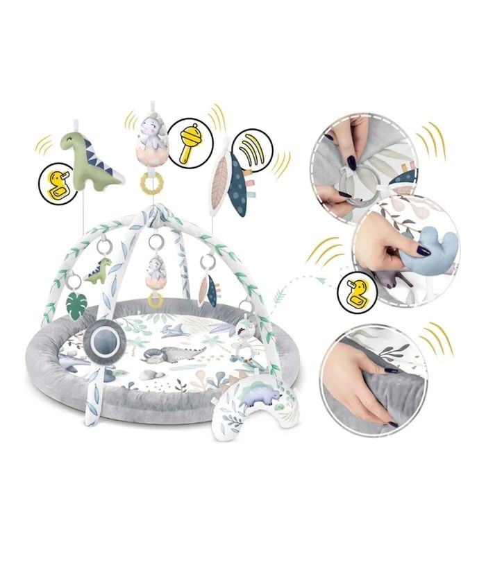 Tapis de jeu pour bébé – avec 7 jouets sensoriels - photo numéro 3
