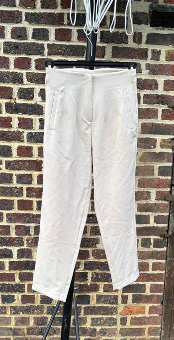 🌿 Pantalon plissé beige – Taille S (36)
