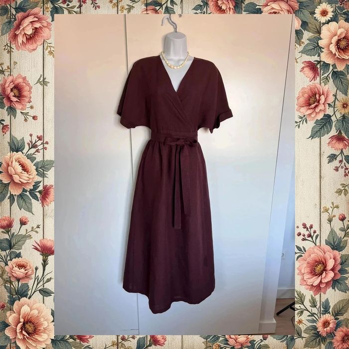 Oysho. Vestido lino cruzado. Talla M - photo numéro 2