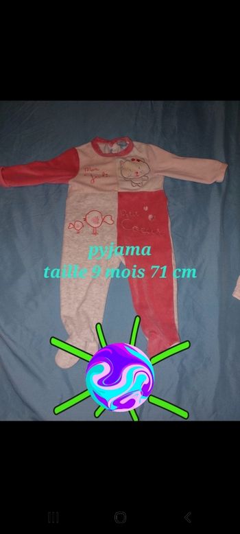 Pyjama fille style velour 1 pièce