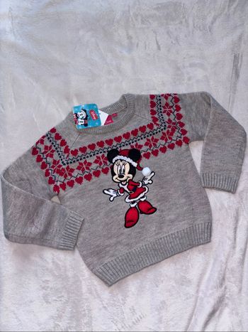 Pull de noel gris minnie