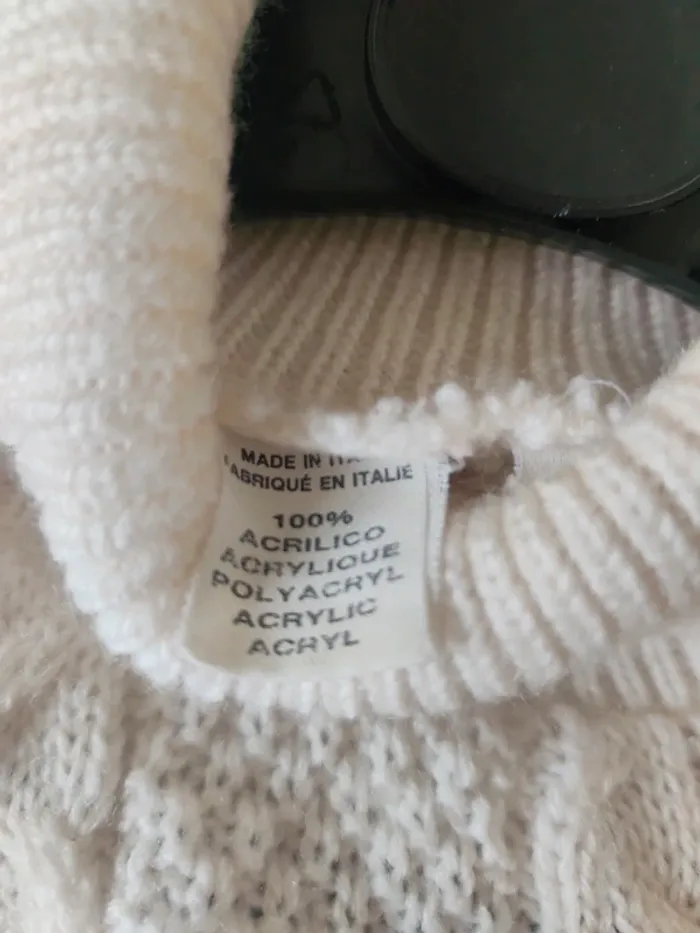 Pull en maille 48 crème fabriqué en Italie - photo numéro 5