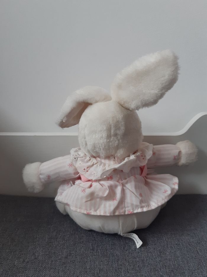 Peluche Lapin 🐰 blanc et rose vintage Gipsy - photo numéro 6