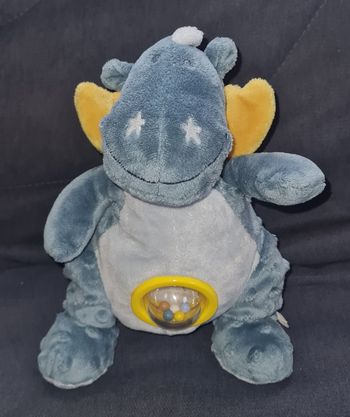 Doudou peluche dragon Victor bleu , jaune - Boulier jaune - Noukies