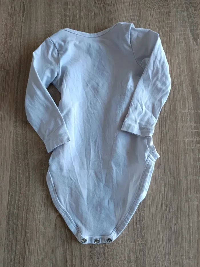 Lot de 3 bodies rose et blanc motif arc en ciel bébé fille 3 mois DIM - photo numéro 5