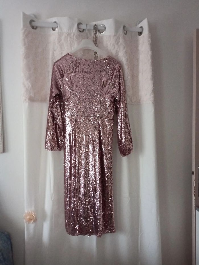 Kimono/ veste longue en sequins L neuf - photo numéro 5