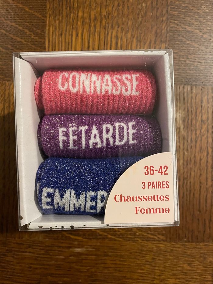 Trio chaussettes paillettes