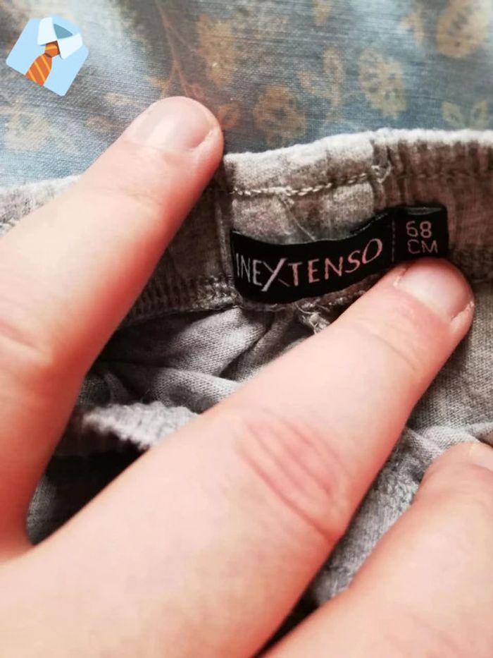 Pantalon Gris Crème "Inextenso" - Taille 68 cm - photo numéro 3