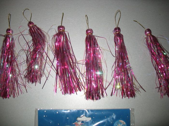 LOT DE 6 PAMPILLES ROSE ET 6 PAMPILLES VERTE FILS - NOËL - n°13 - photo numéro 2