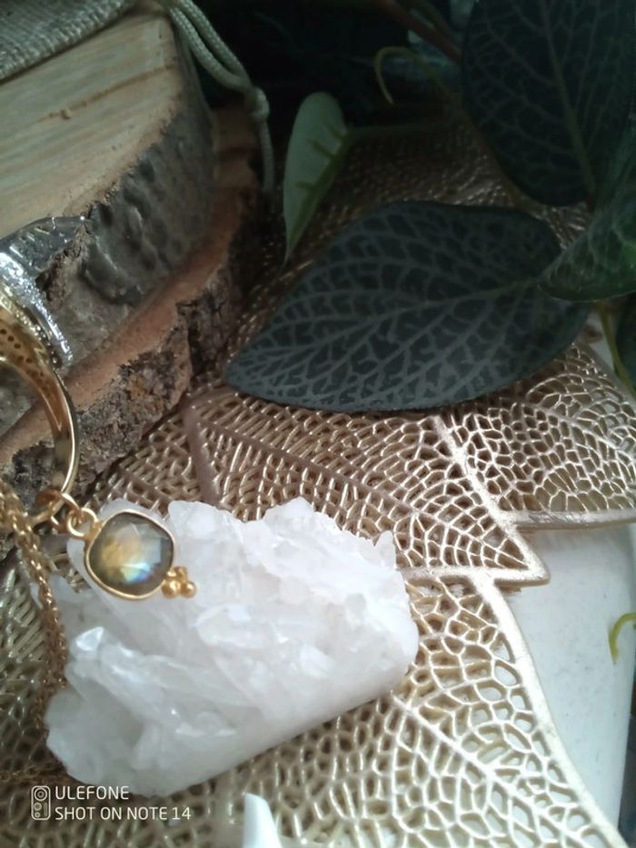 Collier colibri et double pierres de labradorite - photo numéro 5