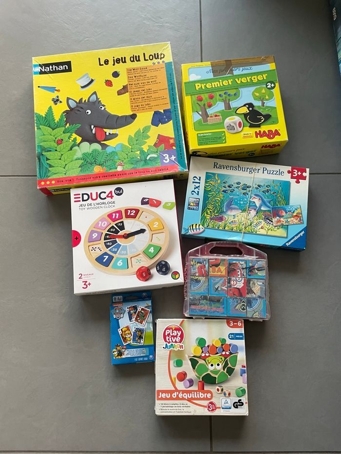 Lot 1: lot de 7 jeux jouet Haba Nathan Puzzle cartes - photo numéro 2