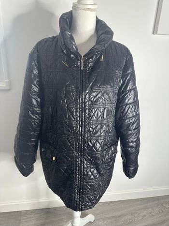 Doudoune matelassée géométrique matelassée noire et doré Christine Laure t5 50/52 5XL/6XL