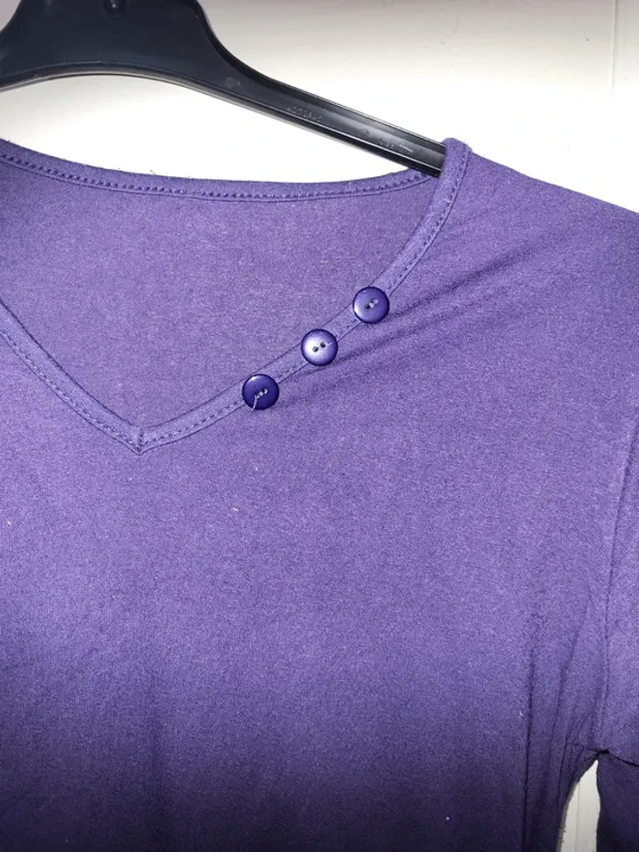 Tunique violet col v - photo numéro 2
