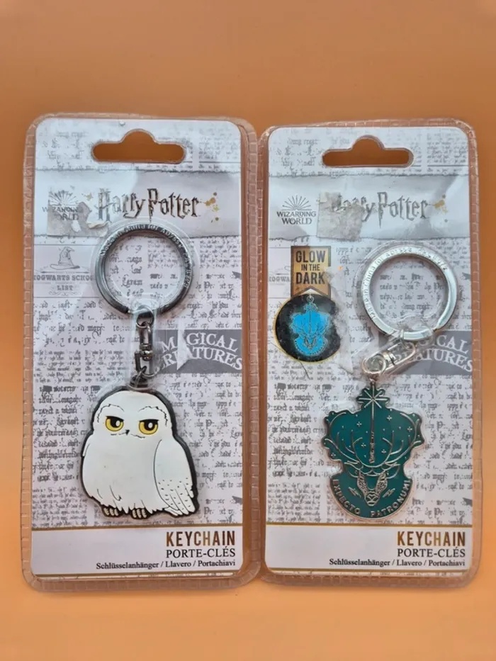 🪄 Lot de 2 Porte-Clés Harry Potter – Officiels Wizarding World 🦉