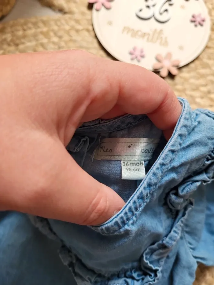 🌼 Chemisier en jeans 36mois fille, Mes Petits Cailloux 🌼 - photo numéro 3