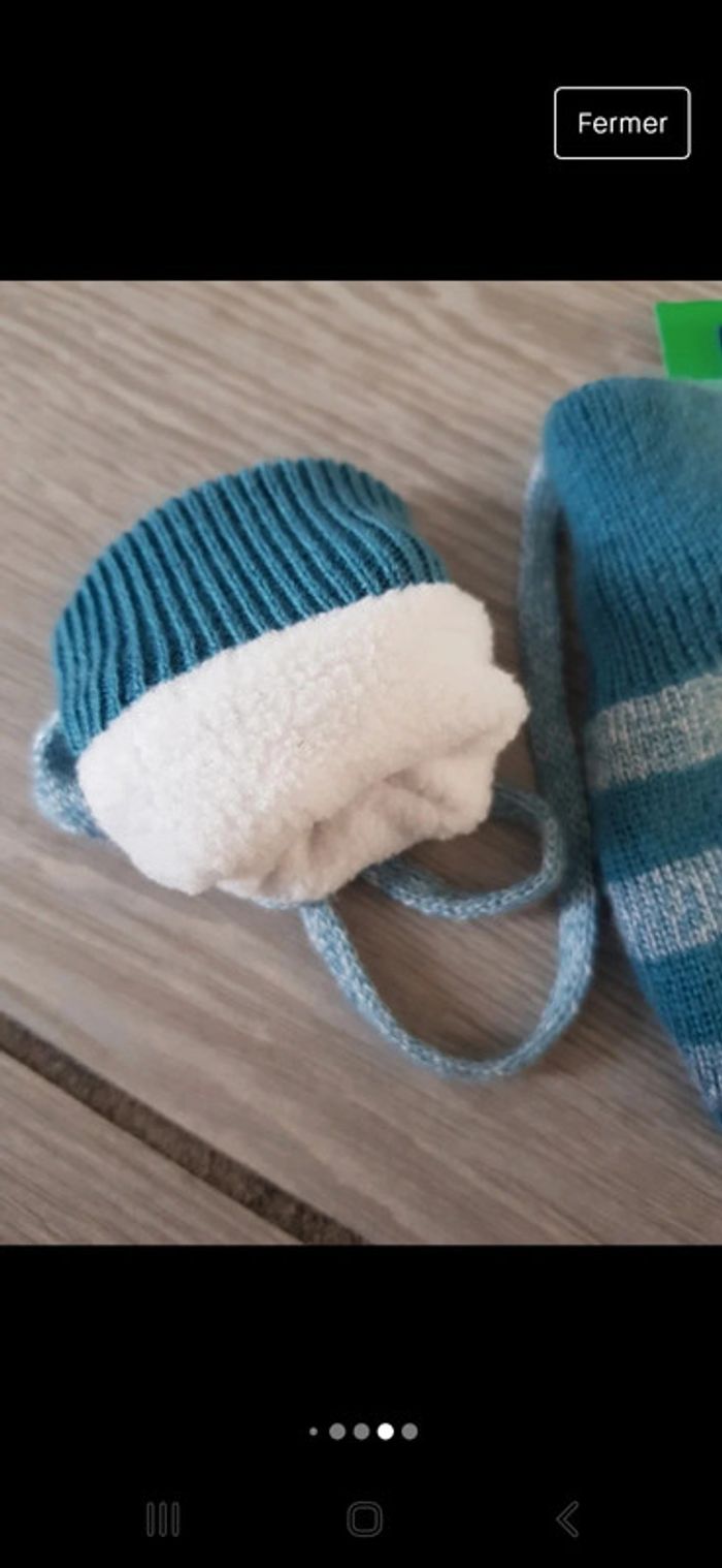 Ensemble neuf bonnet moufle bébé 0.6 mois - photo numéro 5