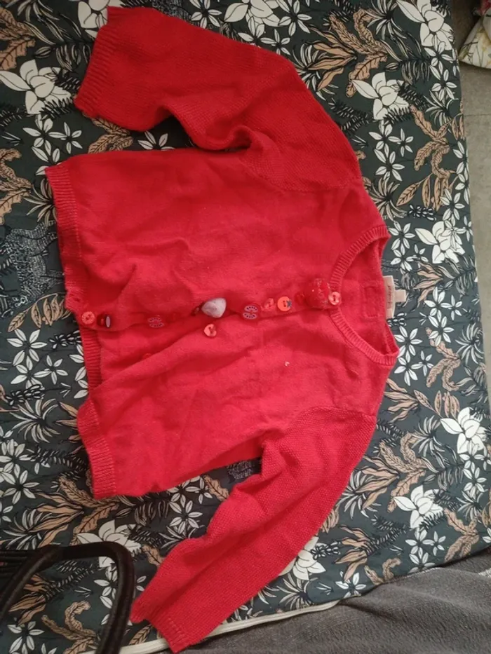 Gilet cardigan rouge catimini 80cm - photo numéro 2