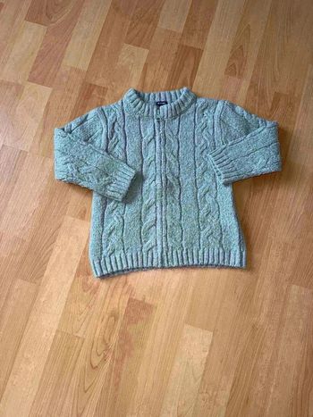 Gilet zippé Kiabi maille torsadée - Gris - Taille 18 mois - Très bon état