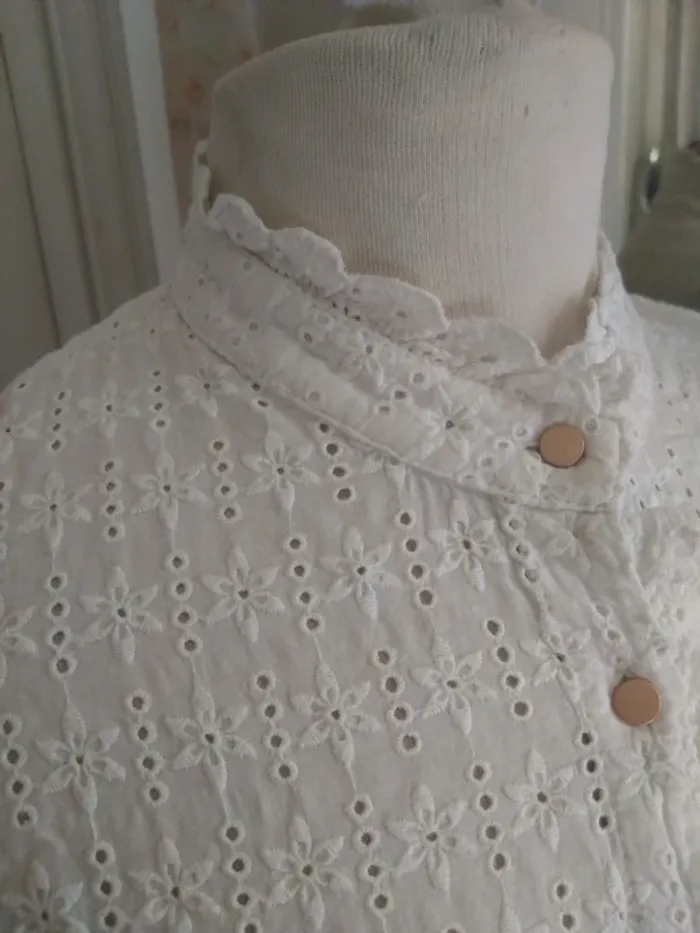 Blouse chemisette blanche stylé rétro Lovie & co t 38 m - photo numéro 6