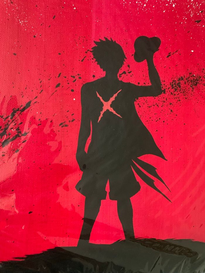 Toile création peinture Luffy One Piece - photo numéro 2