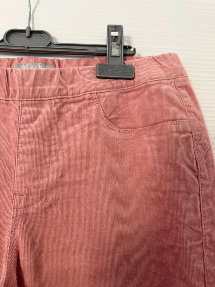 Pantalon en velours rose clair à fermeture éclairs sur les poches - photo numéro 3