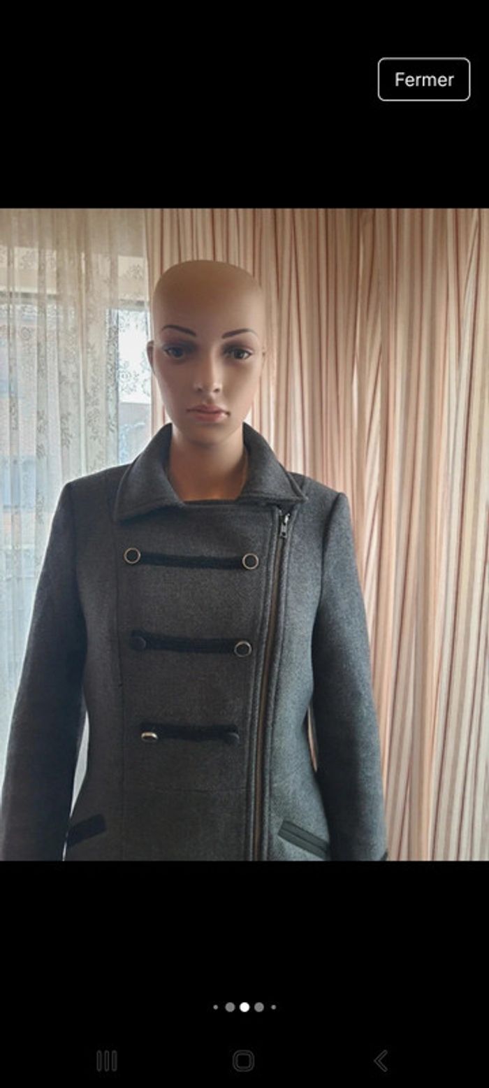 Jolie Manteau gris anthracite Naf Naf taille 36 - photo numéro 5