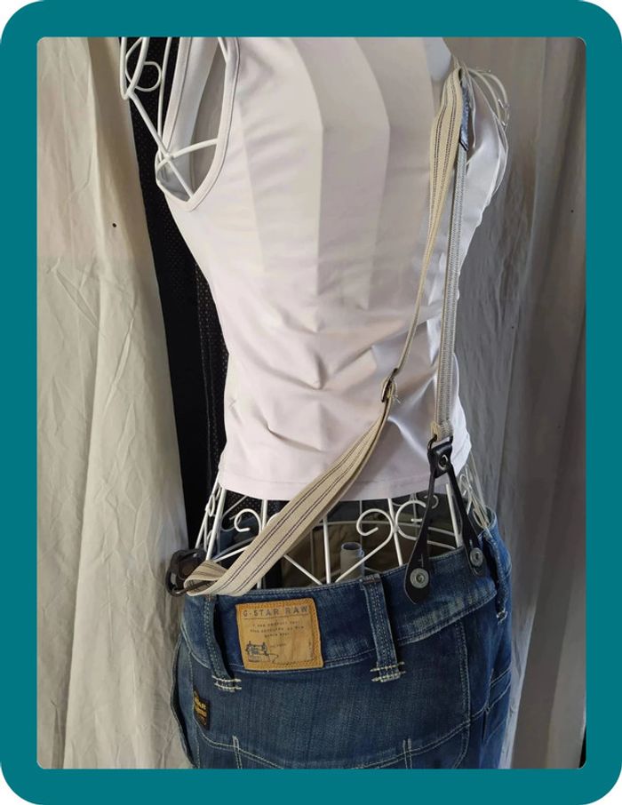 Jean melt loose tapered G star 3301 neuf à bretelles - photo numéro 9