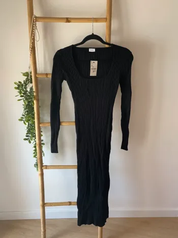 Robe longue côtelée