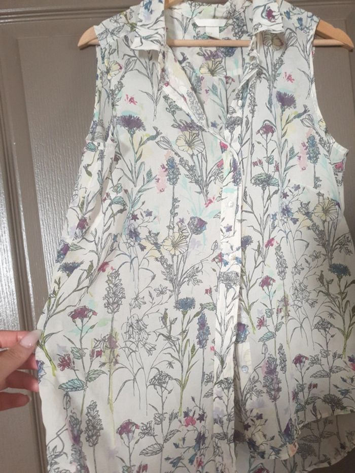 Blouse transparente fleurie "h&m" - photo numéro 3
