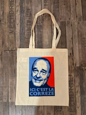 Tote bag en coton Jacques Chirac NEUF