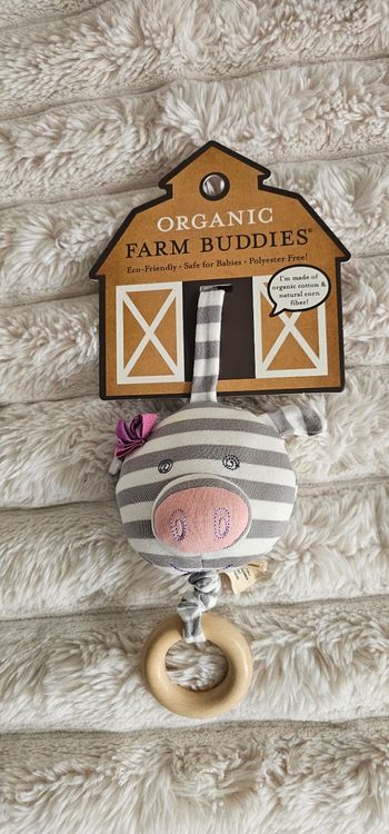 Hochet de Dentition Bio Organic Farm Buddies™ - Modèle Cochon