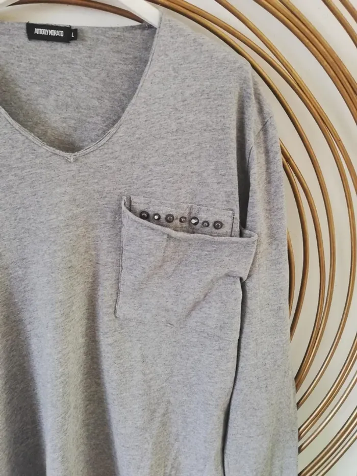 Tshirt manches longues gris chiné Antony Morato Taille L - photo numéro 5