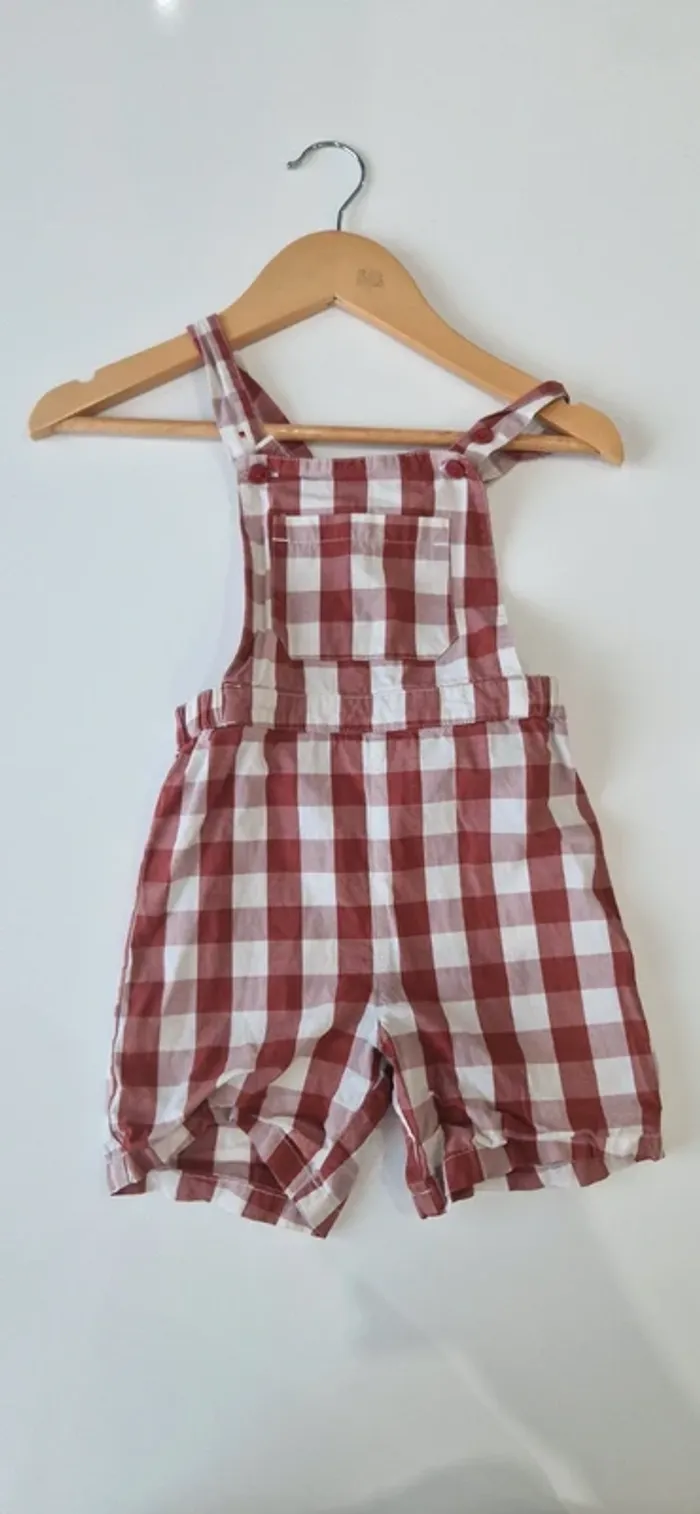 Salopette vichy petit bateau 36moisnm 95cm