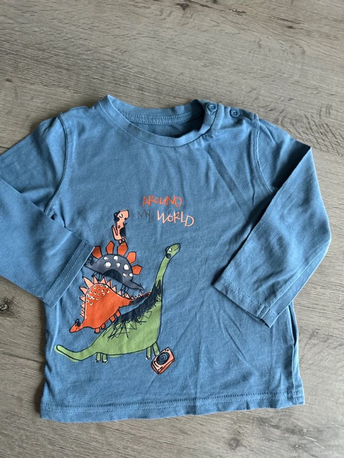 T shirt manches longues gemo 18 mois dinosaures - photo numéro 3