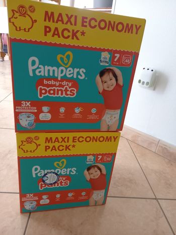 124 couches culotte pampers baby dry taille 7