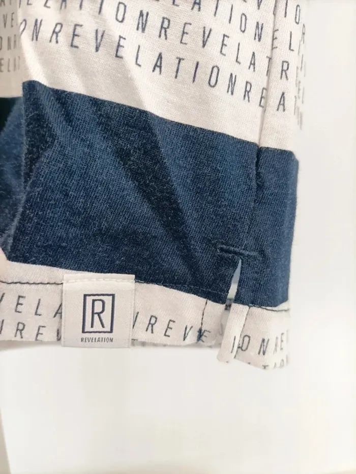 Tshirt à rayures bleues et blanc cassé marinière - Taille M - Revelation A372 - photo numéro 8