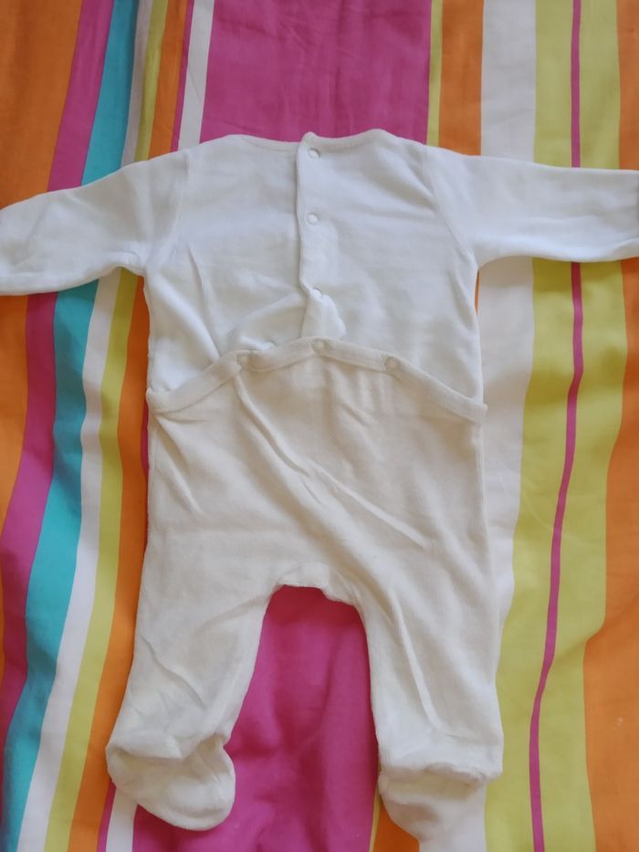Pyjama Blanc et beige bisous à volonté Baby by Gémo 1 mois - photo numéro 3