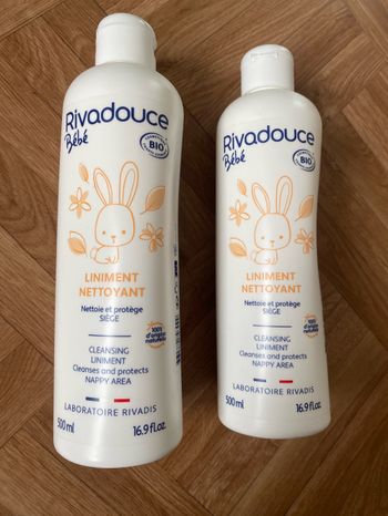 Lot de 2 liniment nettoyant Rivadouce Bébé Bio 1L (NEUF)