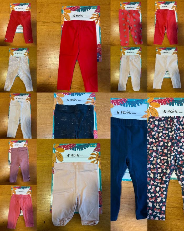 Lot de leggings fille - 14 pièces - 6 mois