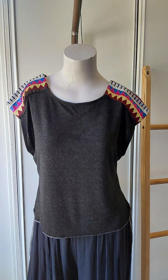 Joli haut top débardeur bohème,indien T 36