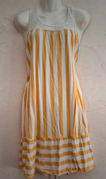 Robe d'été rayée jaune et blanche - Taille M