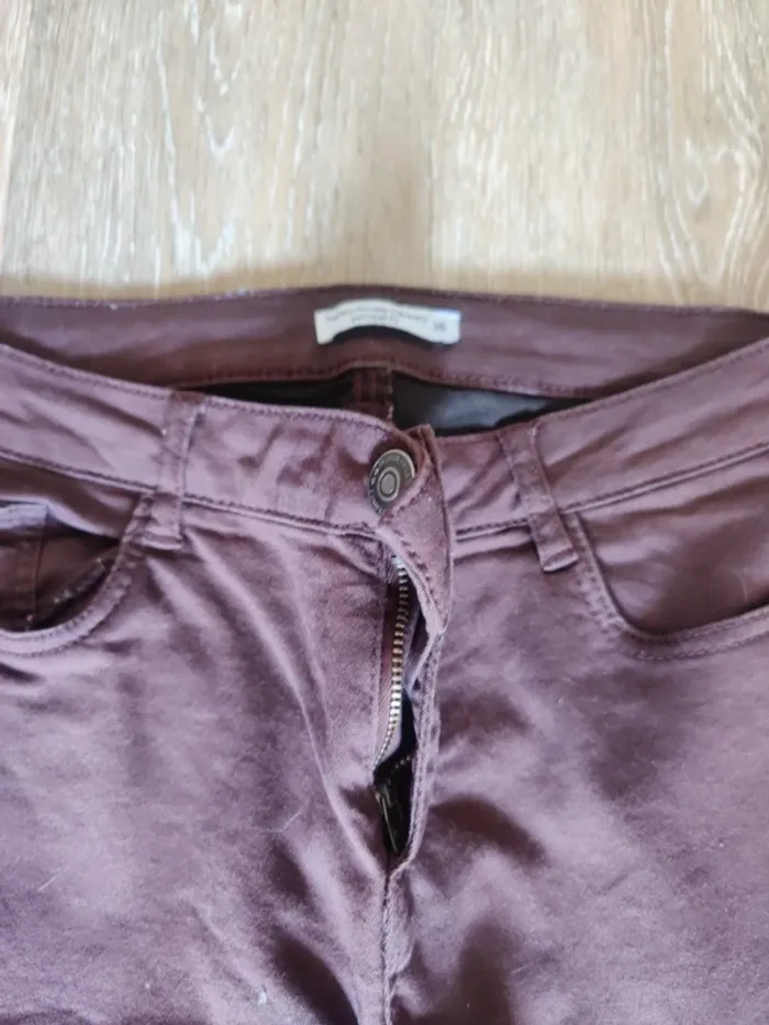 Pantalon skinny bordeaux - photo numéro 2