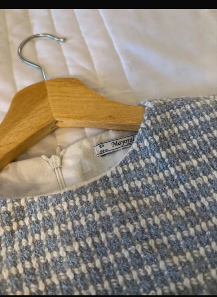 Robe Vichy 7/8 ans bleu marque mayoral - photo numéro 6
