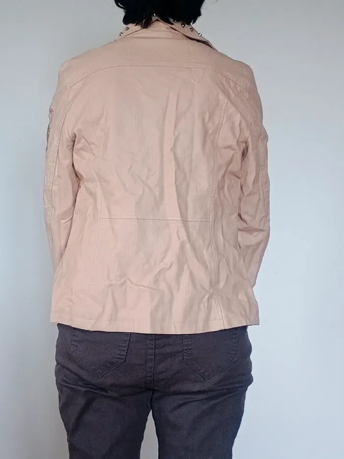 blazzer type cuir rose T46 fleuri - photo numéro 3
