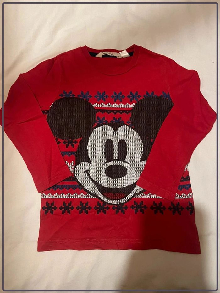 Tee shirt manches longues H&M Mickel Noël point de croix