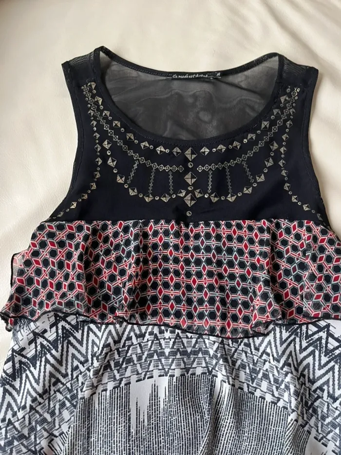 Jolie robe été lmv à volants taille 36-38 beg teille haut - photo numéro 6