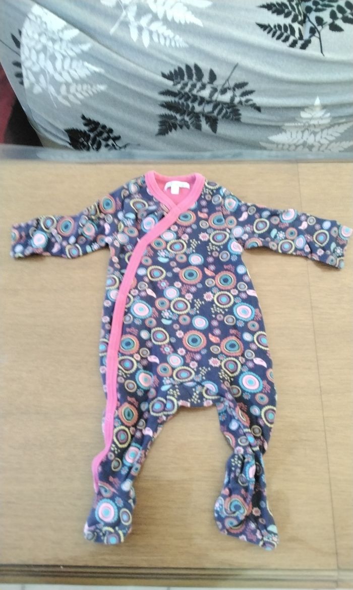 Pyjama une pièce, des ronds de divers couleurs , Premaman ,3M
