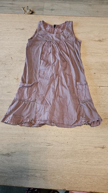 Robe légère et fluide mauve/brune, sans manche, United Color of Benetton, 7/8 ans, nickel
